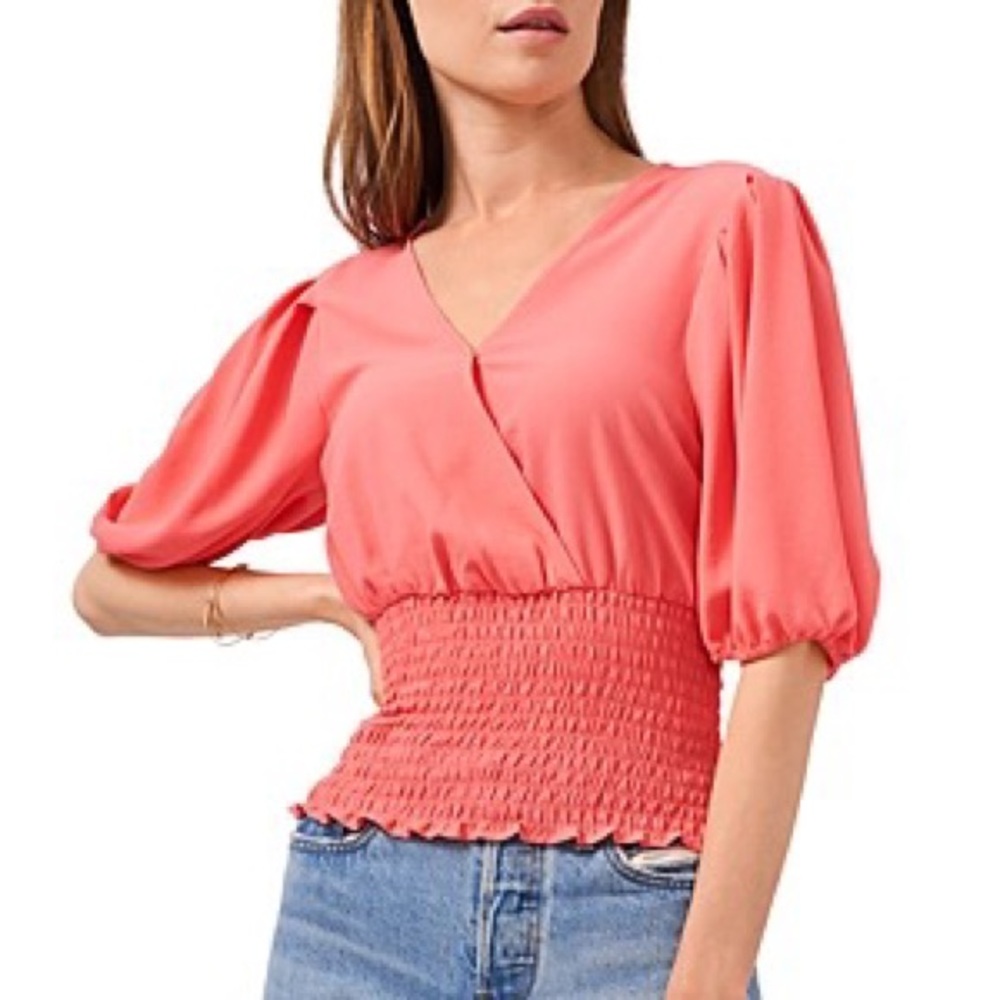 1 state, coral, women’s blouse size S